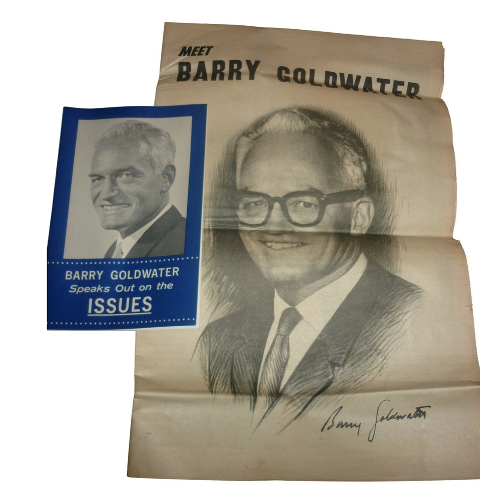 1964 Barry Goldwater Campaign Broadside & Issues Booklet Political Memorabilia